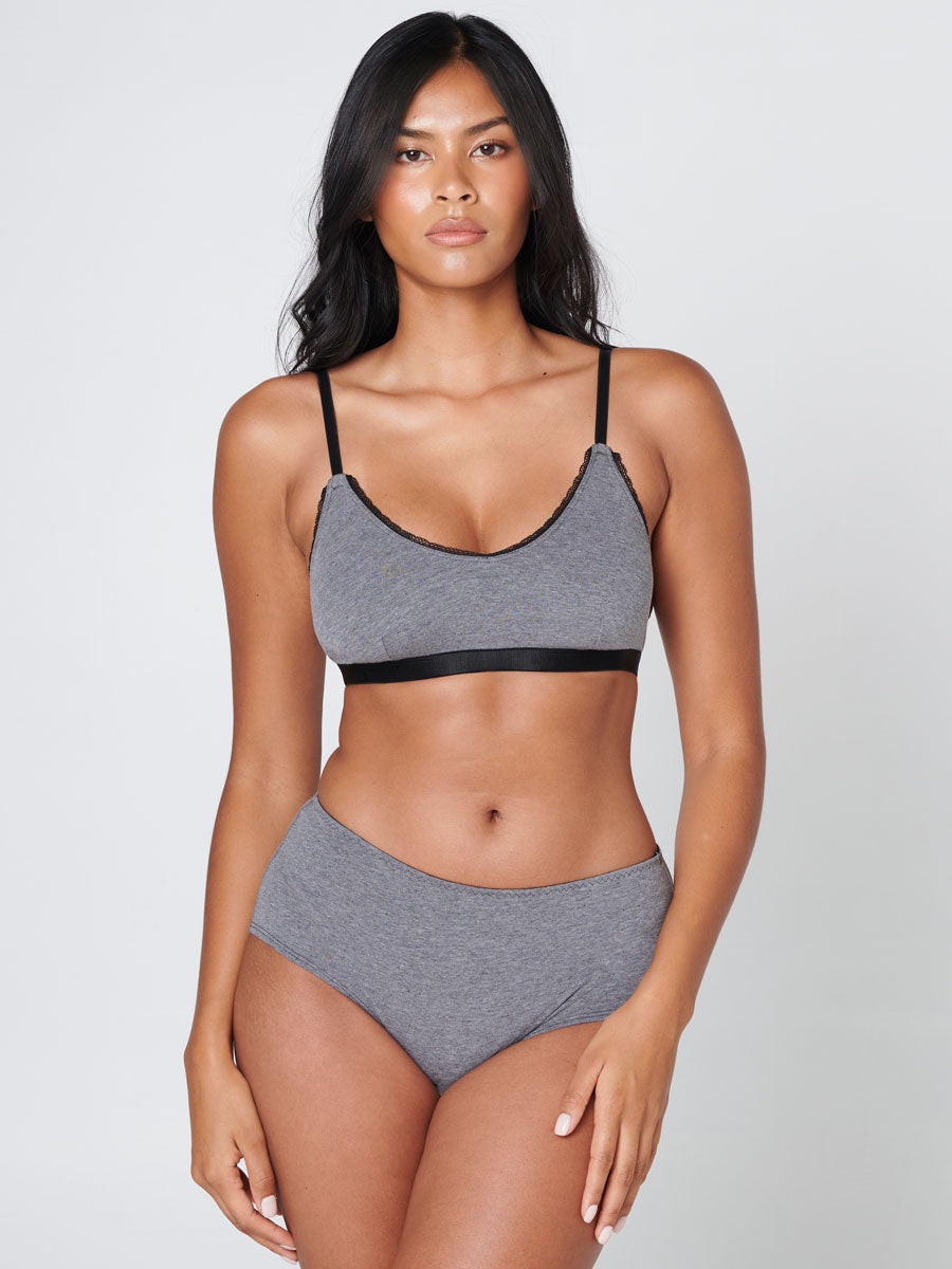 What's The Scoop Bralette by Intimately at Free People in Storm Grey, Size:  XS/S, £24.00