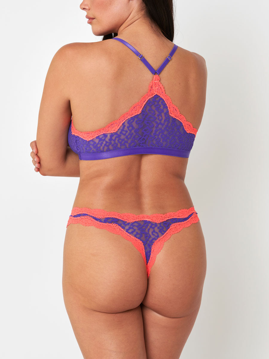 Victoria'S Secret Thongs  Incredible Allover Lace Thong Sunset