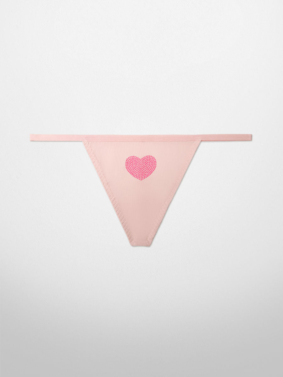 Heart Pink V-String Panty