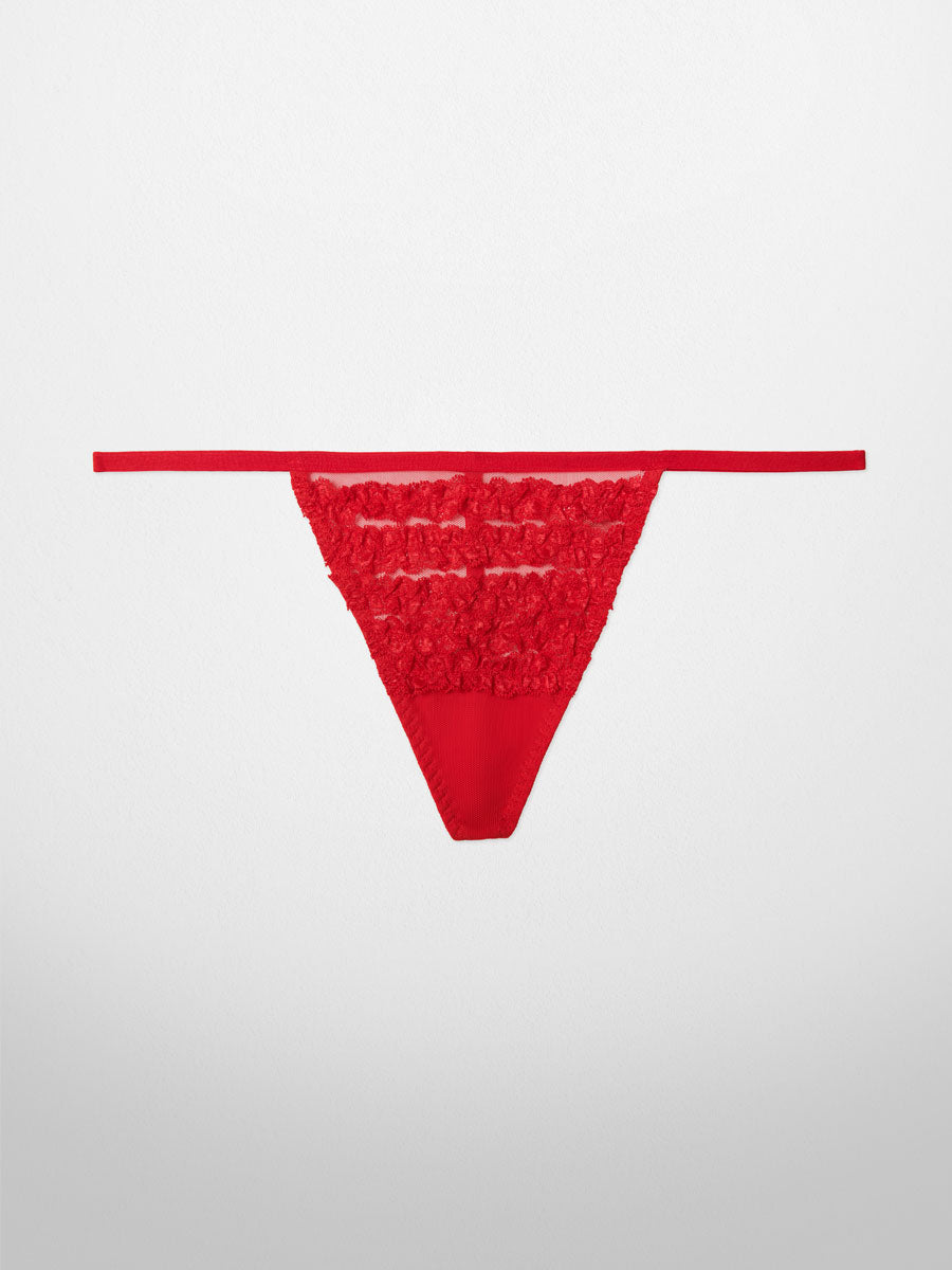 Ruffle Red V-String Panty