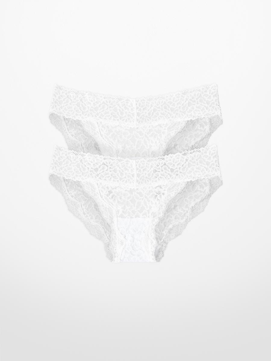 Luxe-Stretch Lace Bikini - in White - LoveSuze