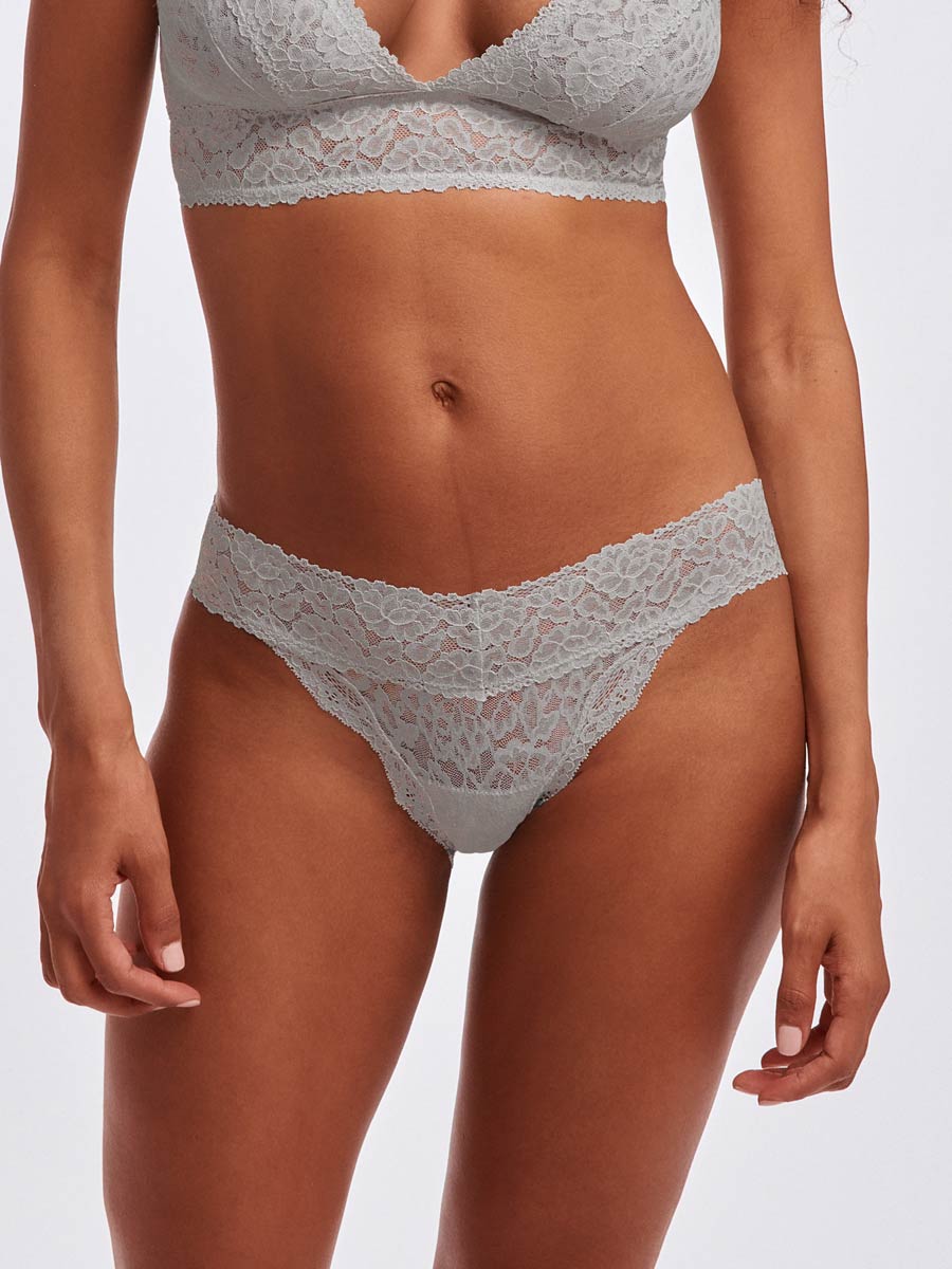 Luxe-Stretch Lace Bikini in Taupe - LoveSuze