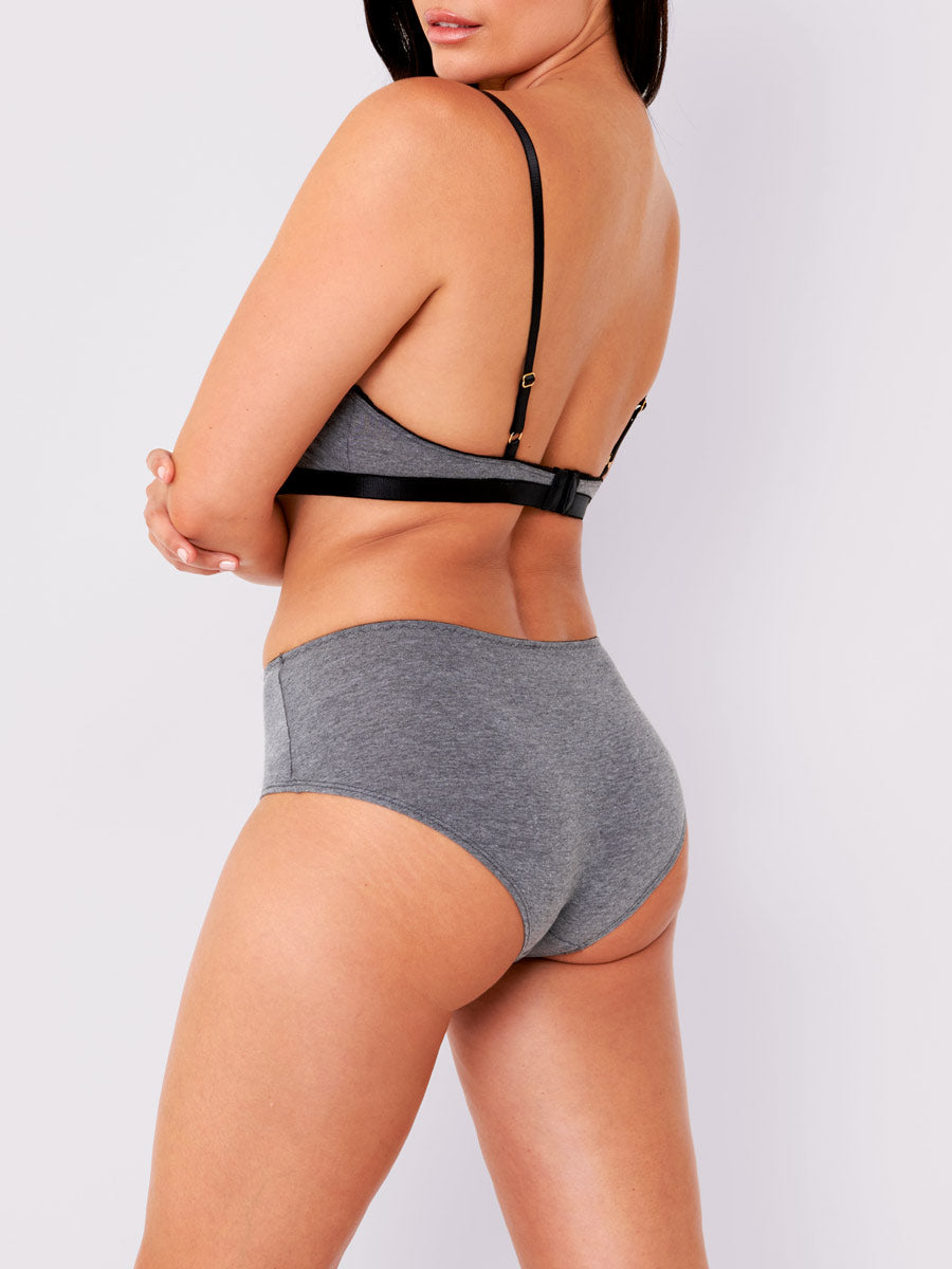 Comfort-Stretch Brief Underwear - Heather Grey - LoveSuze
