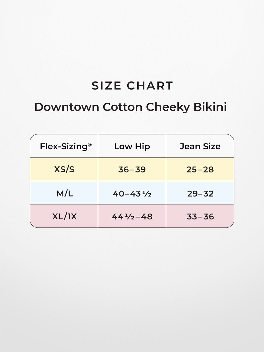 Downtown Cotton Cheeky Bikini Size-Chart