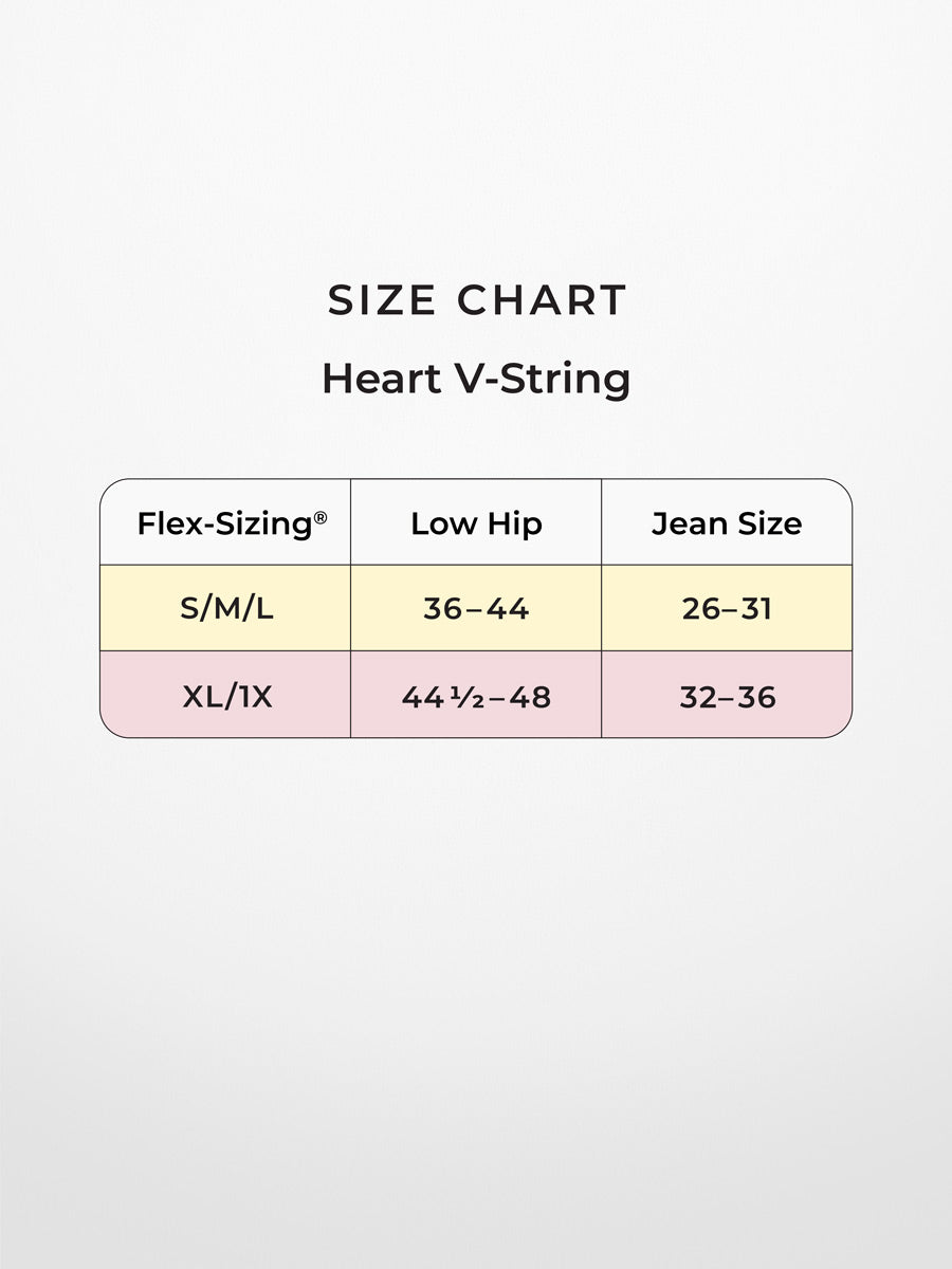 Heart V-String Size Chart