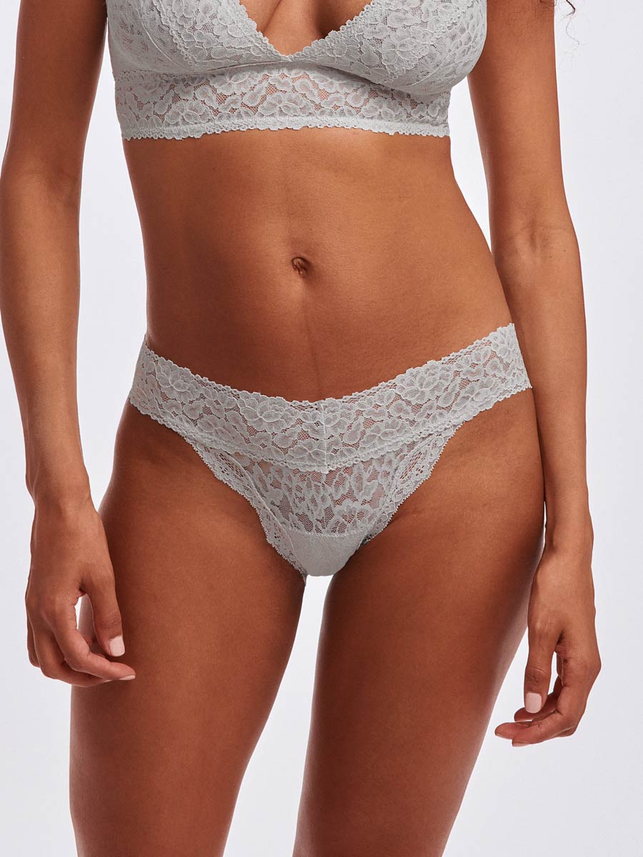 Luxe-Stretch Lace Bikini in Taupe - LoveSuze