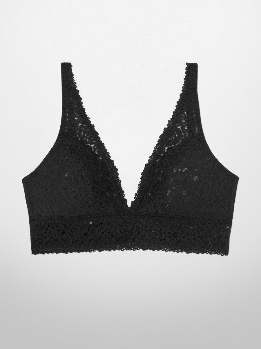 Boux Avenue Kimia high-lace strap plunge bra - Black Mix - 36DD