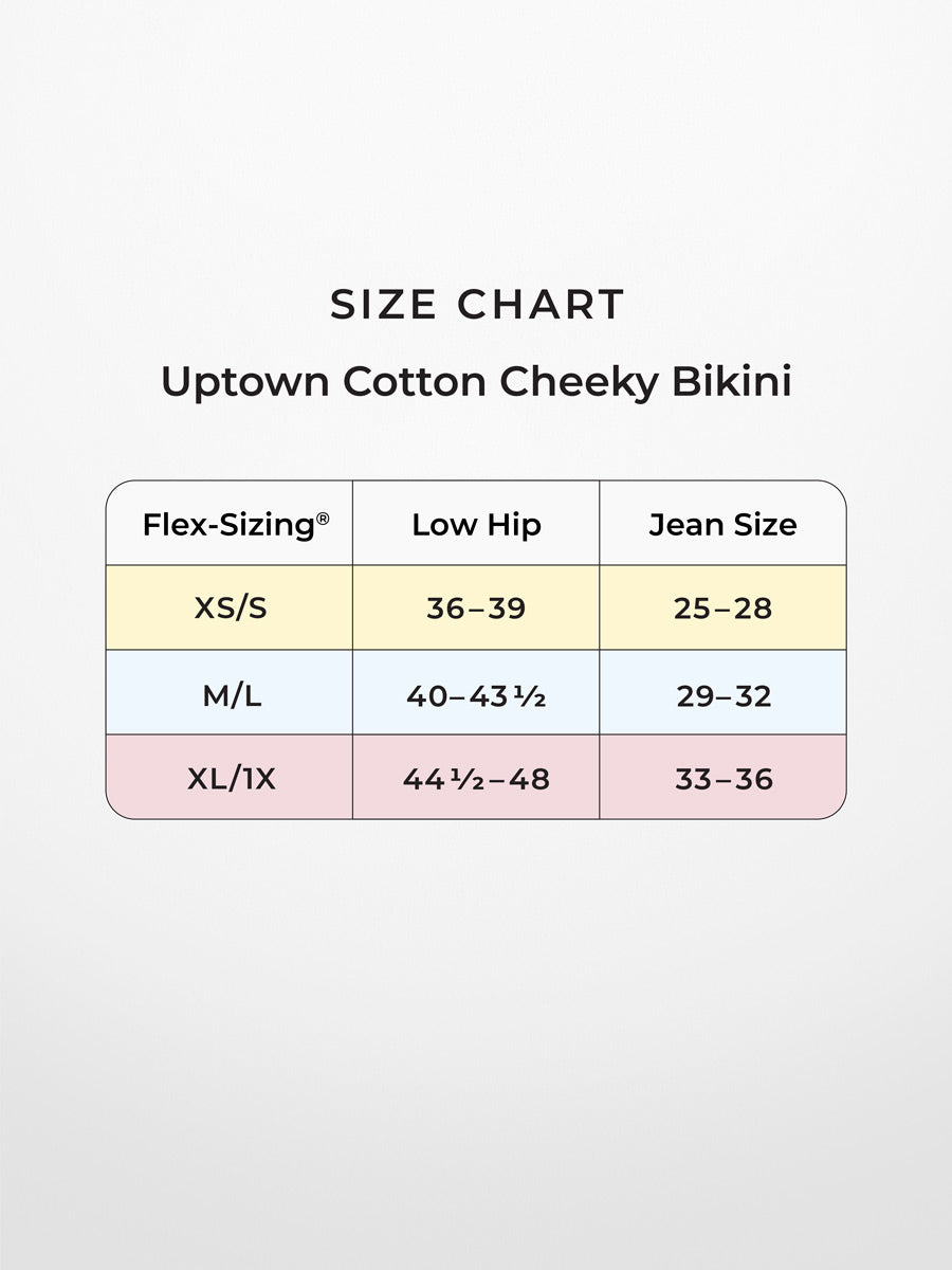 Uptown Cotton Cheeky Bikini Size Chart