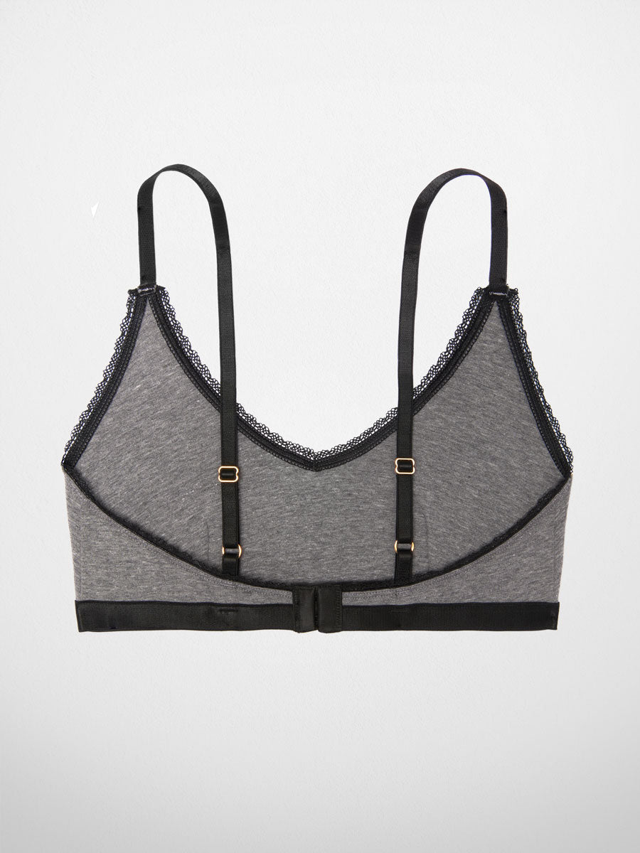 Athletic Cotton Lightly Lined Bralette, grey