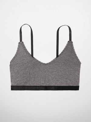 Women's Wirefree Padded Tencel Lyocell Elastane Stretch Full Coverage  Multiway T-Shirt Bra with Adjustable Straps - Minimal Grey