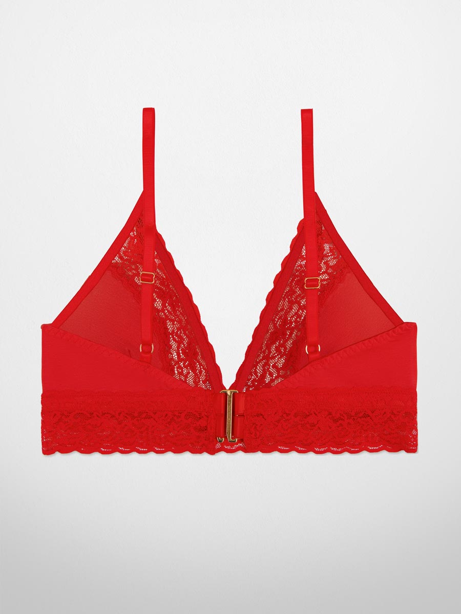 Bamboo Triangle Bralette - Red