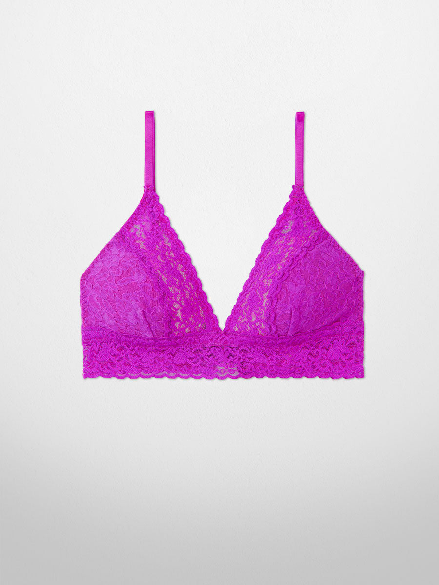 Leonisa Triangle Lace Bralette With Buttonhole Cutout - Pink S